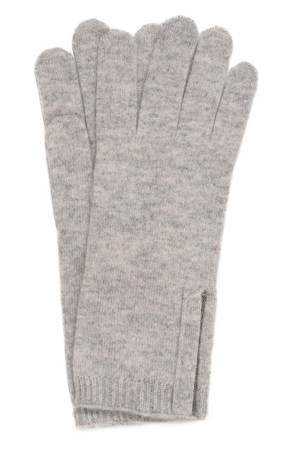 Кашемировые перчатки BRUNELLO CUCINELLI светло-серого цвета по цене 69950 руб., арт. M12147189, фото 1 Кашемировые перчатки BRUNELLO CUCINELLI, арт. M12147189, фото 1