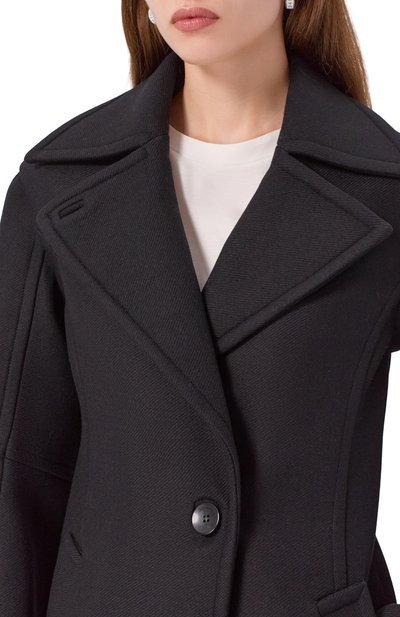 Шерстяное пальто с отделкой из овчины BLUMARINE черного цвета по цене 112000 руб., арт. 2S099W_SET, фото 5 Шерстяное пальто с отделкой из овчины BLUMARINE, арт. 2S099W_SET, фото 5