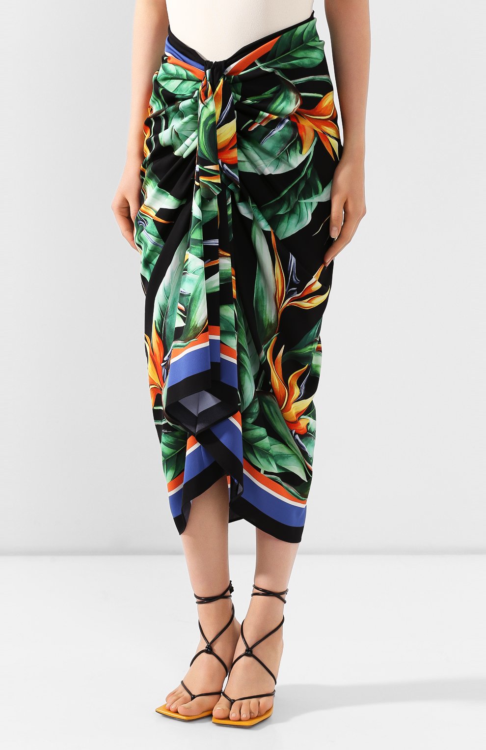 Шелковая юбка DOLCE & GABBANA разноцветного цвета по цене 113000 руб., арт. F4BV2T/FPAIL, фото 3 Шелковая юбка DOLCE & GABBANA, арт. F4BV2T/FPAIL, фото 3