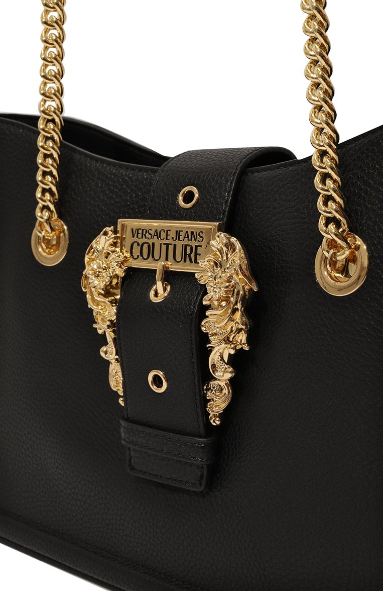 Женская сумка VERSACE JEANS COUTURE черного цвета, арт. 74VA4BFI/ZS413 | Фото 3 (Размер: medium; Сумки-технические: Сумки-шопперы; Материал: Текстиль)
