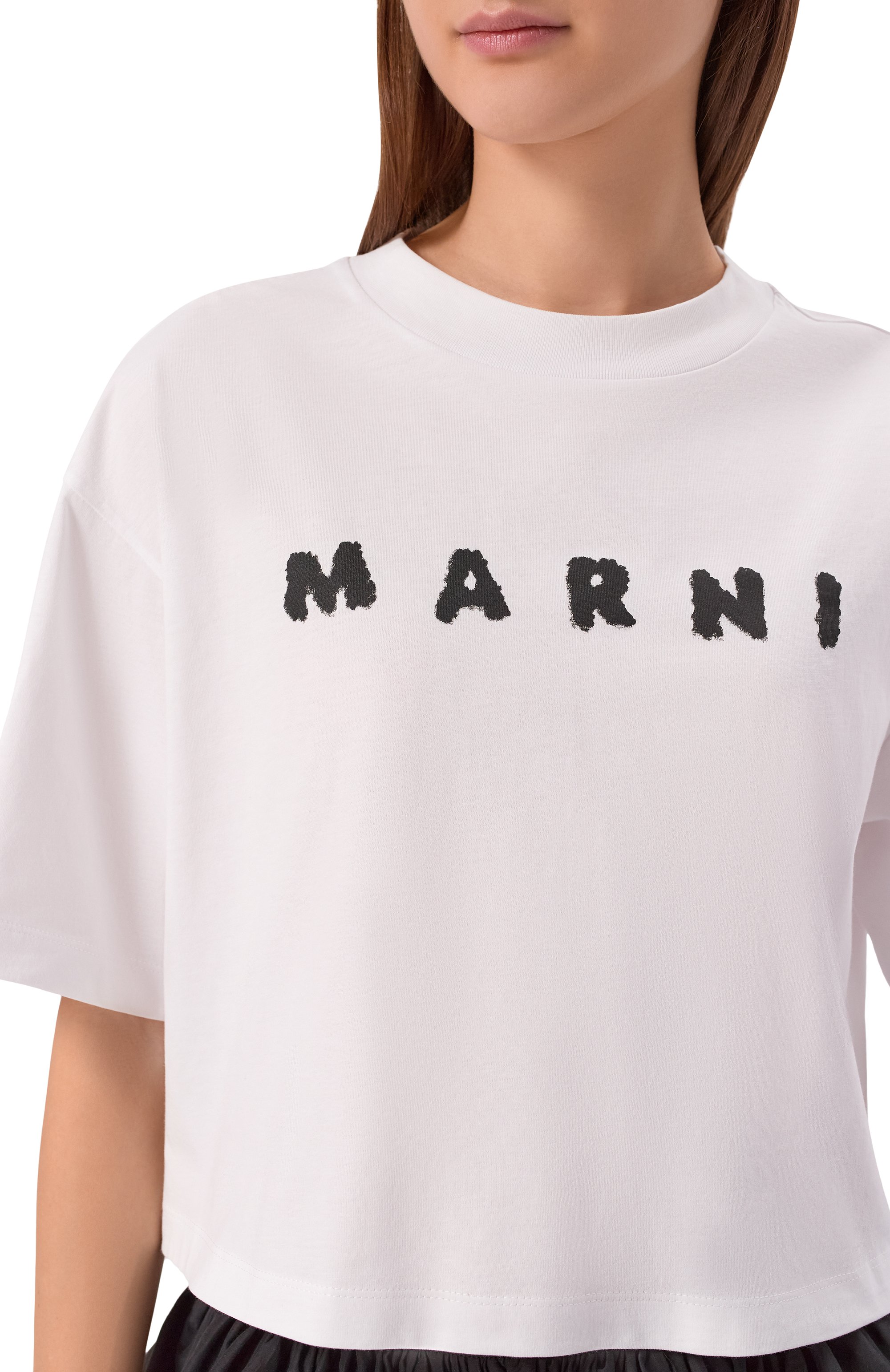 Хлопковая футболка MARNI белого цвета по цене 39850 руб., арт. THJE0333P5/USCX42, фото 5 Хлопковая футболка MARNI, арт. THJE0333P5/USCX42, фото 5