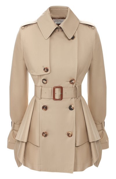 Женский хлопковый тренч ALEXANDER MCQUEEN, арт. 583859/QFAAA