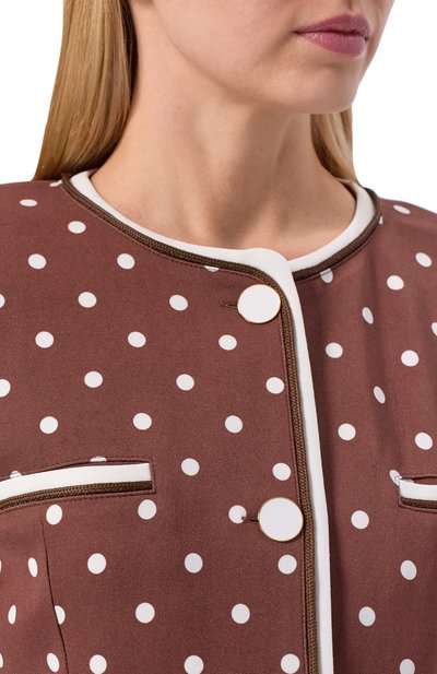 Жакет из вискозы ROWEN ROSE коричневого цвета по цене 138500 руб., арт. JCK_RR402_L, фото 5 Жакет из вискозы ROWEN ROSE, арт. JCK_RR402_L, фото 5