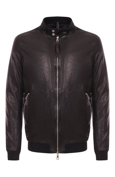 Мужская кожаный бомбер NEVER ENOUGH, арт. MJL005