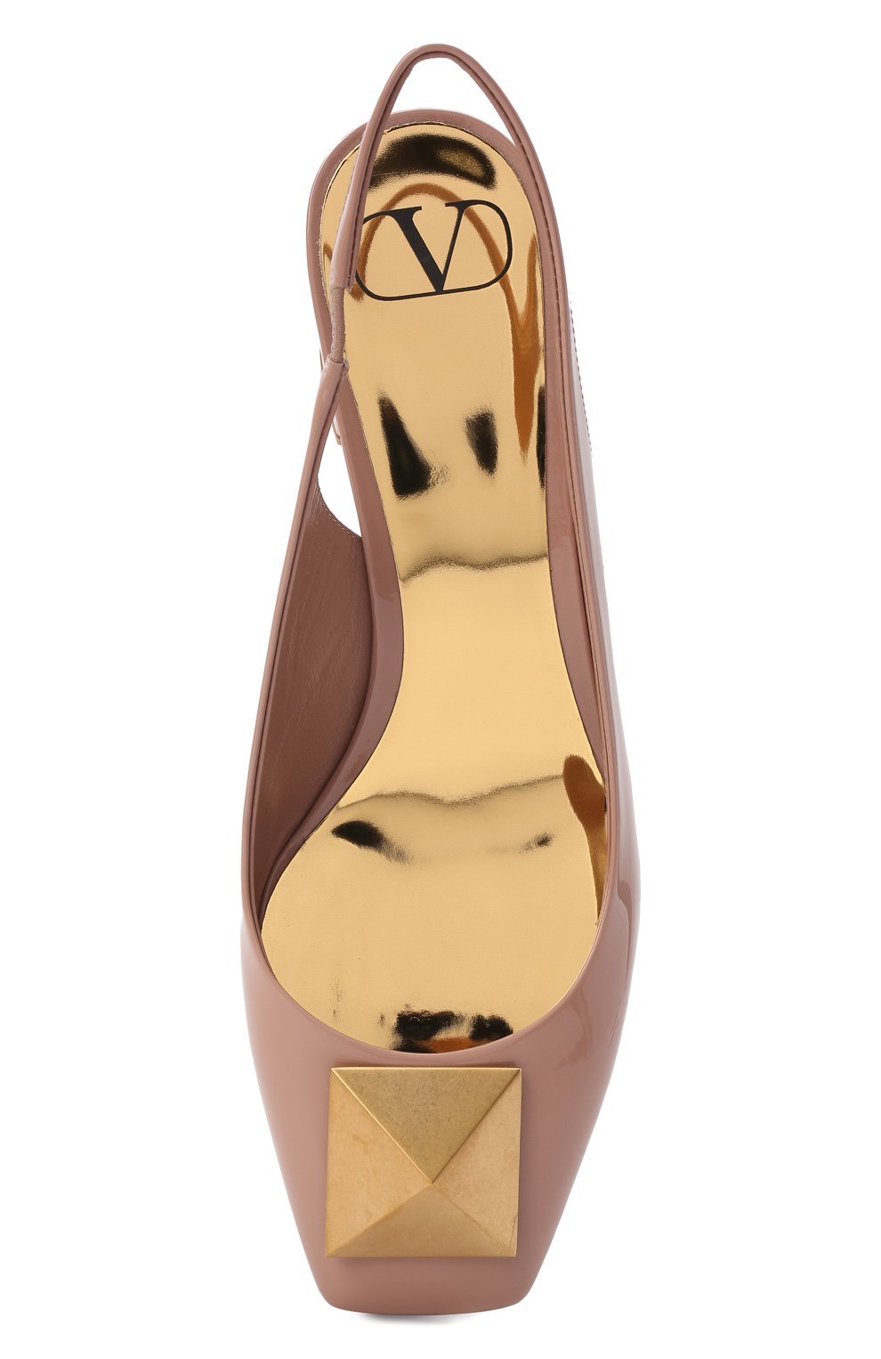 Кожаные туфли maxi stud VALENTINO бежевого цвета по цене 69600 руб., арт. XW2S0DQ2/LAF, фото 6 Кожаные туфли maxi stud VALENTINO, арт. XW2S0DQ2/LAF, фото 6