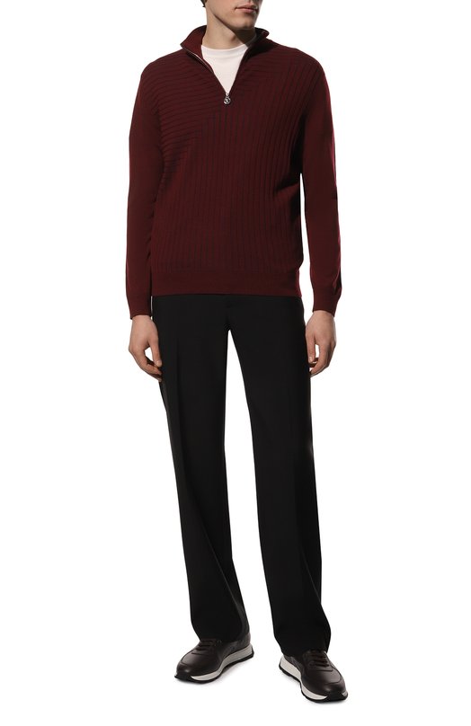 Джемпер из шерсти и шелка Stefano Ricci K606309L01/F22462 Бордовый  K606309L01/F22462 Фото 2