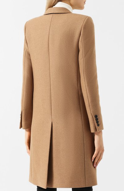 Однотонное шерстяное пальто прямого кроя SAINT LAURENT, арт. 517798/Y190T, фото 4