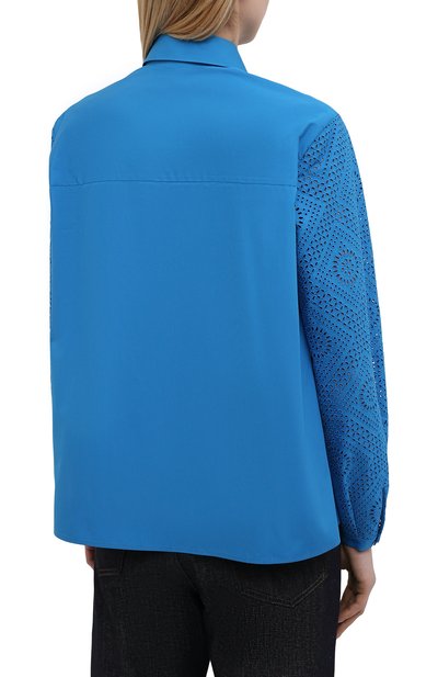Хлопковая рубашка LORO PIANA синего цвета по цене 126500 руб., арт. FAL5911, фото 4 Хлопковая рубашка LORO PIANA, арт. FAL5911, фото 4