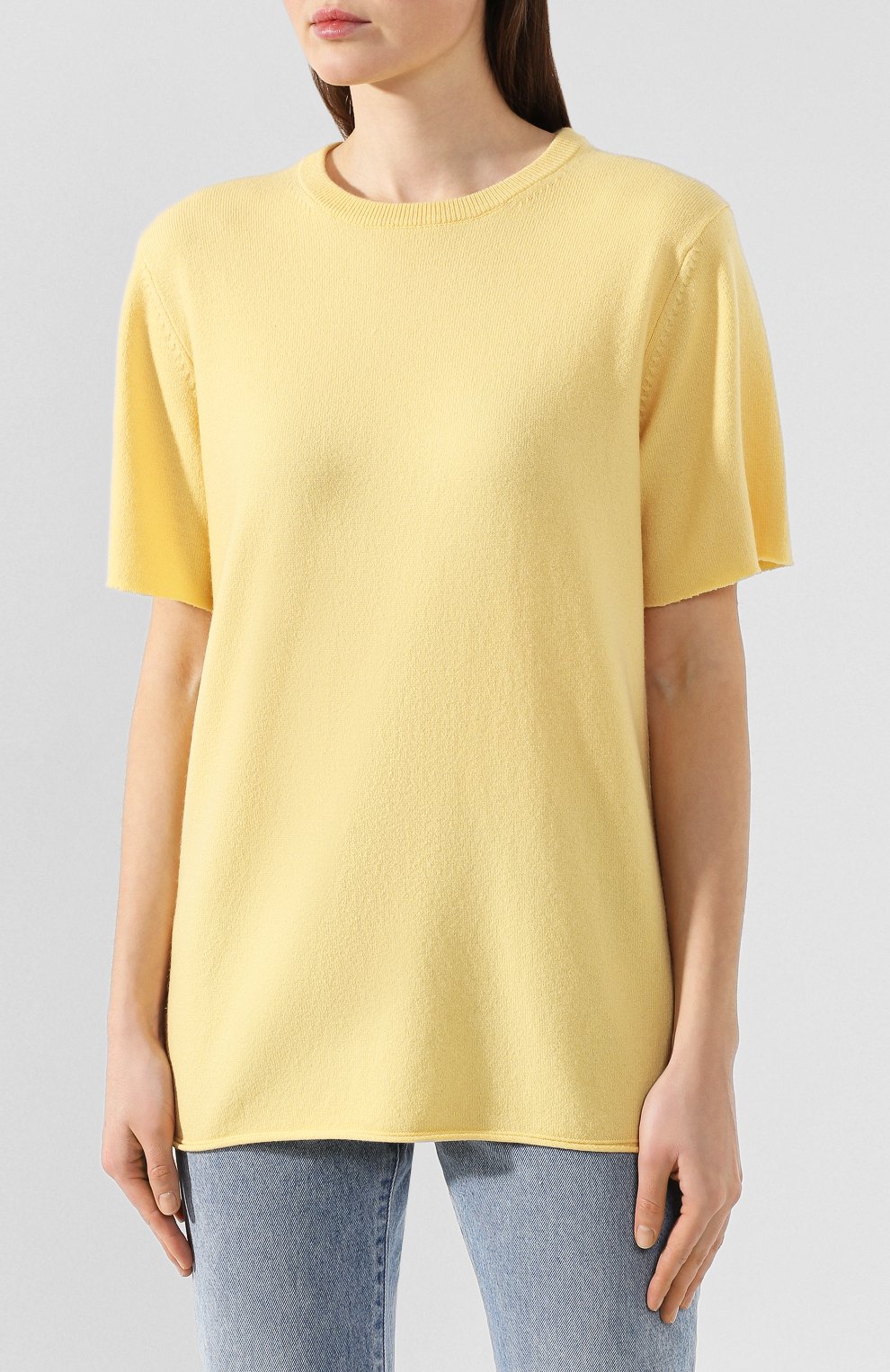 Кашемировая футболка EXTREME CASHMERE желтого цвета по цене 29700 руб., арт. 064/TSHIRT, фото 3 Кашемировая футболка EXTREME CASHMERE, арт. 064/TSHIRT, фото 3
