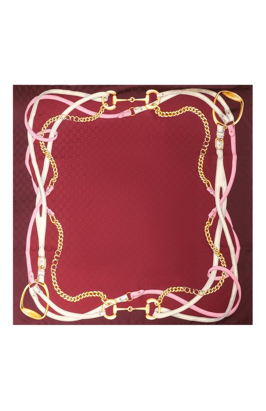 Шелковый платок Gucci 830246/3G009 Бордовый  830246/3G009 Фото 4