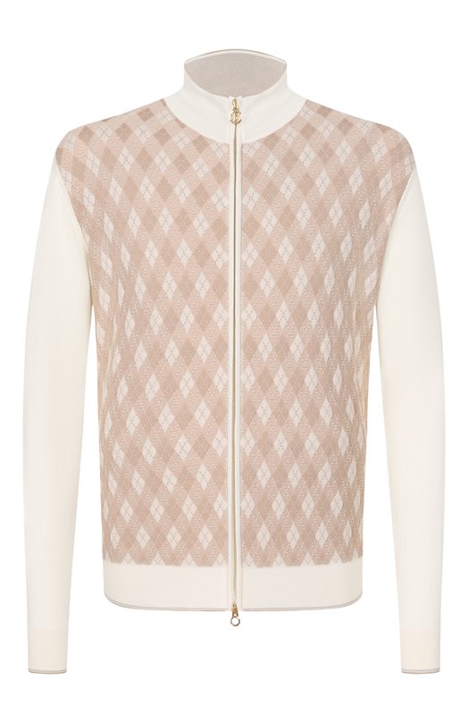 Кардиган из хлопка и шелка Stefano Ricci K414017R30/F26268 Бежевый K414017R30/F26268