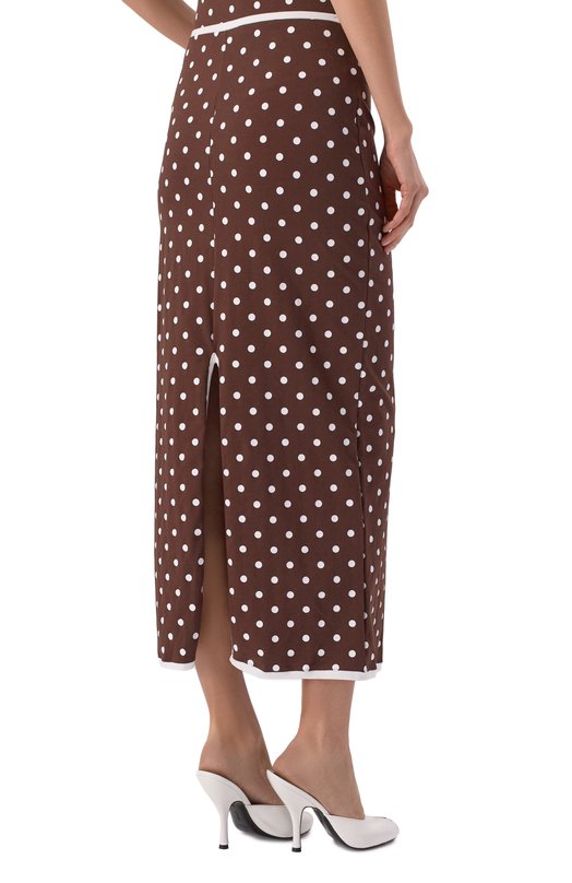 Хлопковая юбка ROWEN ROSE RR_J108_L_001 Коричневый  RR_J108_L_001 Фото 4