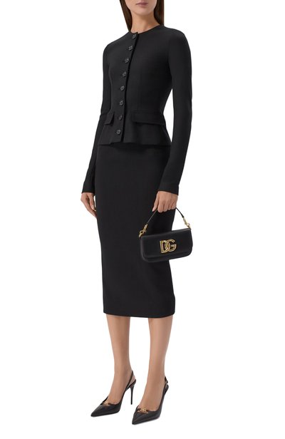 Шерстяная юбка DOLCE & GABBANA черного цвета по цене 123000 руб., арт. F4DEJT/FUBCE, фото 2 Шерстяная юбка DOLCE & GABBANA, арт. F4DEJT/FUBCE, фото 2