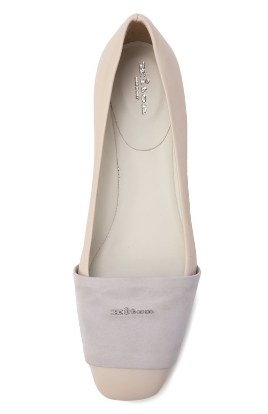 Кожаные балетки Kiton D59811N01430 Бежевый  D59811N01430 Фото 6