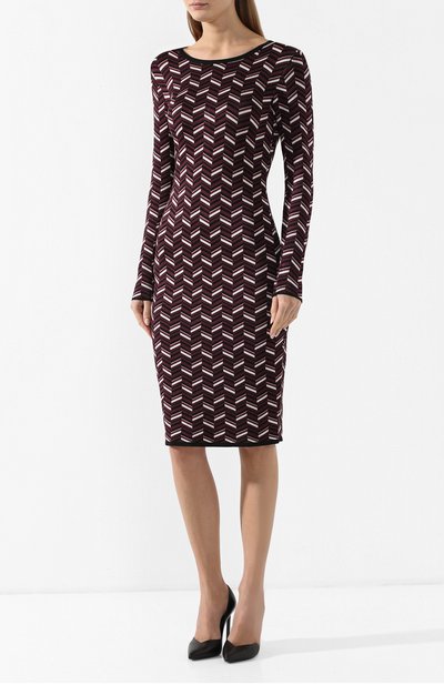 Платье из вискозы MICHAEL MICHAEL KORS бордового цвета по цене 23050 руб., арт. MH88YDZAKL, фото 3 Платье из вискозы MICHAEL MICHAEL KORS, арт. MH88YDZAKL, фото 3