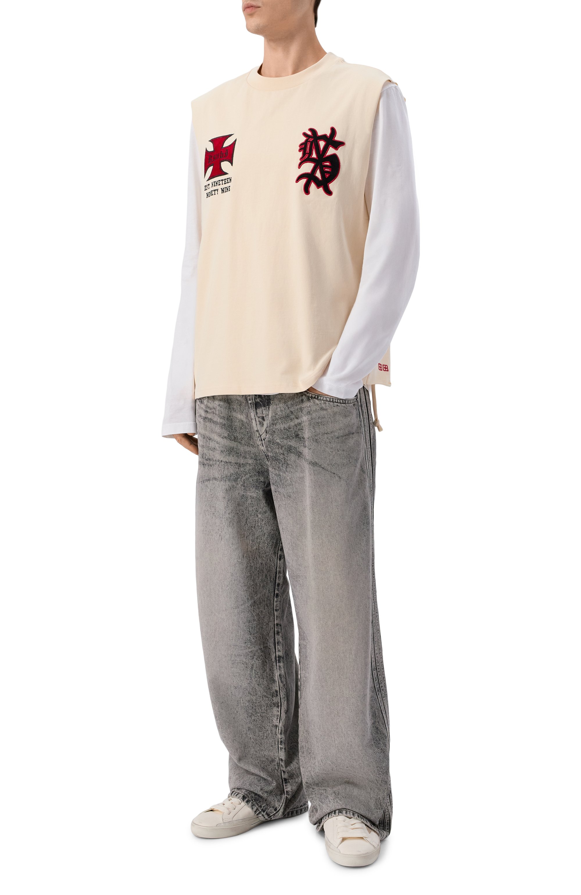 Хлопковая майка KSUBI светло-бежевого цвета по цене 18600 руб., арт. MSP26TA002, фото 2 Хлопковая майка KSUBI, арт. MSP26TA002, фото 2