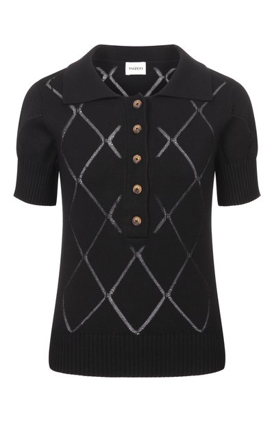 Женский поло из  вискозы YUZEFI, арт. ELI0RA-FITTED P0INTELLE P0L0 T0P/KNIT