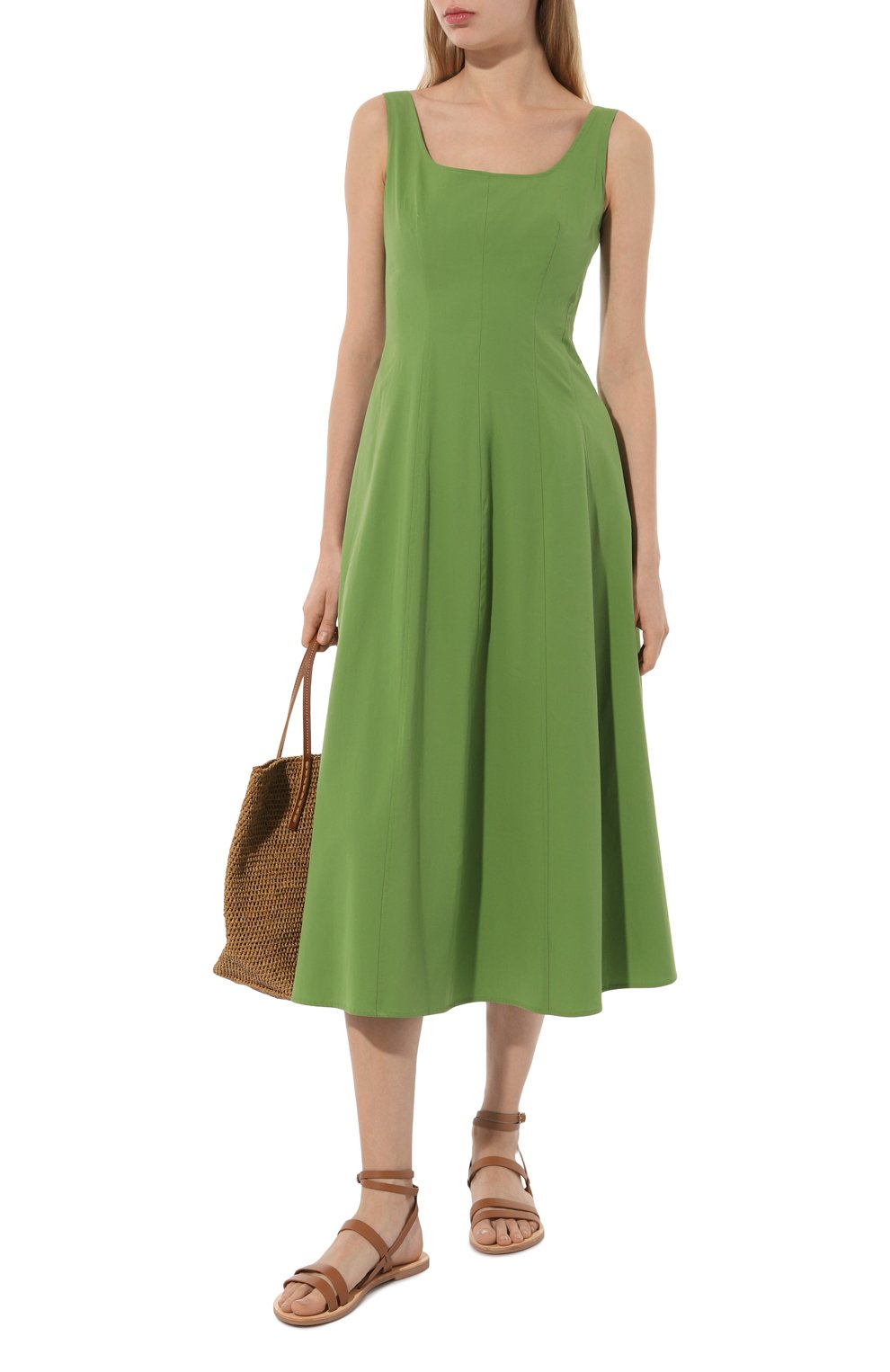Хлопковое платье OLOLOL зеленого цвета по цене 49000 руб., арт. OLD255/3012.500/S24, фото 2 Хлопковое платье OLOLOL, арт. OLD255/3012.500/S24, фото 2