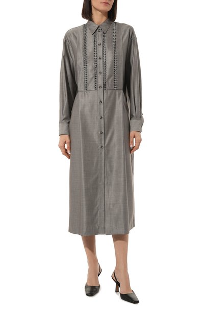 Платье из шерсти и шелка ALEXANDRA GEORGIEVA BY KRESTETSKAYA STROCHKA серого цвета по цене 65000 руб., арт. W161kp22, фото 3 Платье из шерсти и шелка ALEXANDRA GEORGIEVA BY KRESTETSKAYA STROCHKA, арт. W161kp22, фото 3