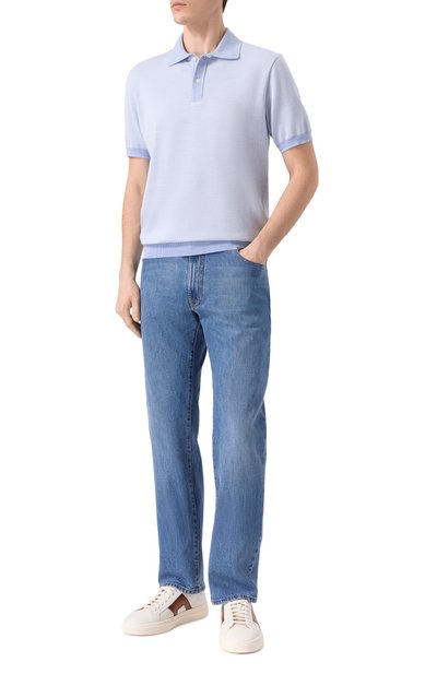 Мужское поло из хлопка и шелка PAUL&SHARK, арт. 25411627