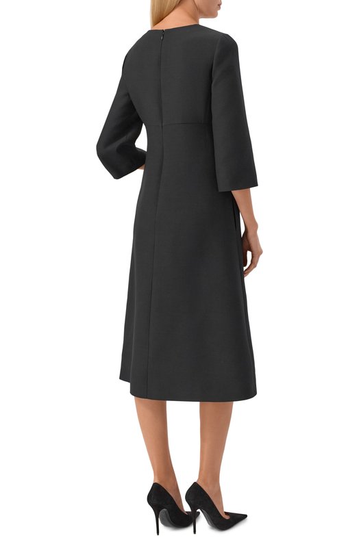 Платье из шерсти и шелка Valentino 8B3VAHF0/1CF Чёрный  8B3VAHF0/1CF Фото 3