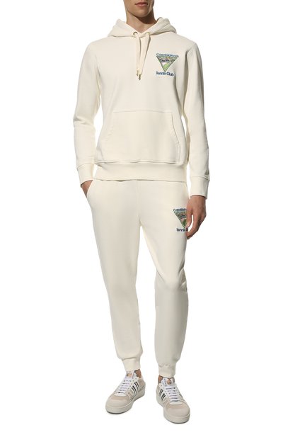 Хлопковое худи CASABLANCA кремового цвета по цене 43850 руб., арт. MS22-JTP-003 0FF-WHITE L00PBACK CASABLANCA TENNIS, фото 2 Хлопковое худи CASABLANCA, арт. MS22-JTP-003 0FF-WHITE L00PBACK CASABLANCA TENNIS, фото 2