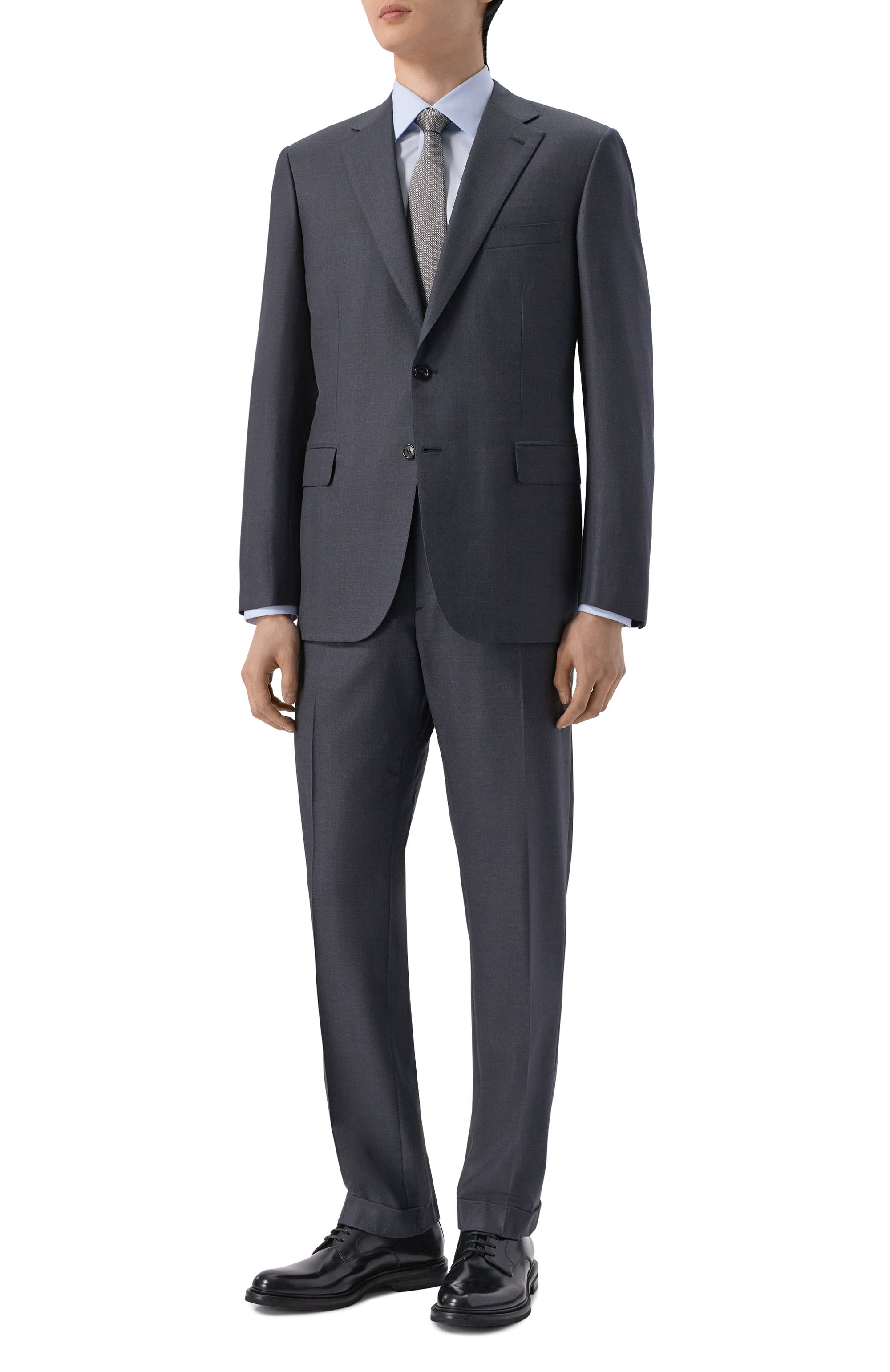 Хлопковая сорочка ZILLI голубого цвета по цене 99500 руб., арт. F0RF01M010059655U, фото 2 Хлопковая сорочка ZILLI, арт. F0RF01M010059655U, фото 2