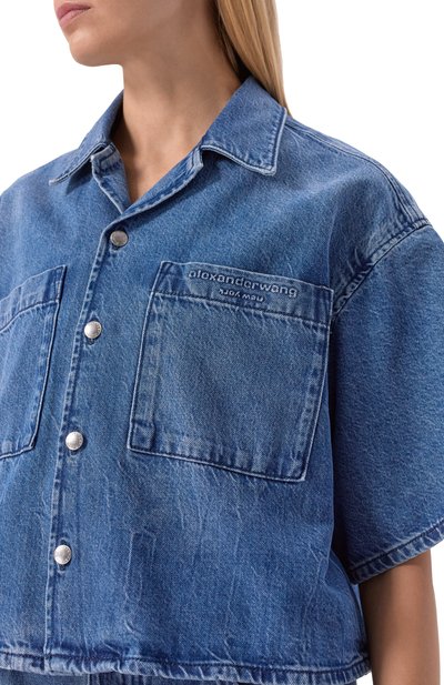 Джинсовая рубашка ALEXANDER WANG синего цвета по цене 67800 руб., арт. 4DC1261938, фото 5 Джинсовая рубашка ALEXANDER WANG, арт. 4DC1261938, фото 5