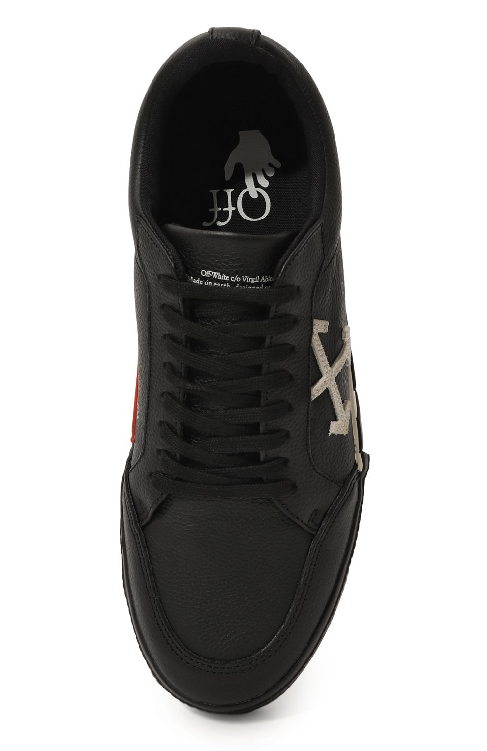 Кожаные кеды vulcanized OFF-WHITE черного цвета по цене 43500 руб., арт. OMIA085C99LEA0011001, фото 6 Кожаные кеды vulcanized OFF-WHITE, арт. OMIA085C99LEA0011001, фото 6