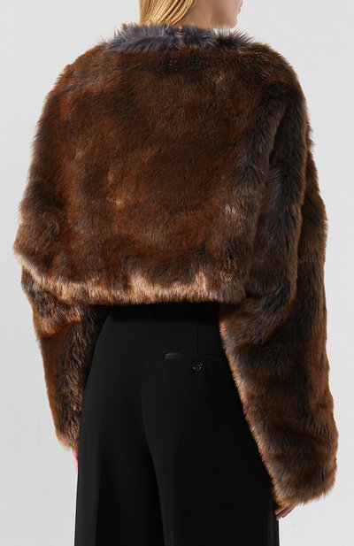 Накидка из экомеха DRIES VAN NOTEN коричневого цвета по цене 42750 руб., арт. 192-10611-8130, фото 4 Накидка из экомеха DRIES VAN NOTEN, арт. 192-10611-8130, фото 4