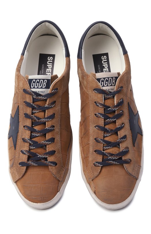 Кожаные кеды Super-Star Golden Goose Deluxe Brand GMF00103.F007333 Коричневый  GMF00103.F007333 Фото 6