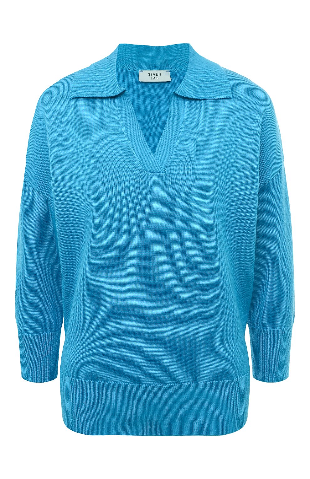 Пуловер из вискозы и шелка SEVEN LAB голубого цвета по цене 17430 руб., арт. CHR4.LK.0005.400, фото 1 Пуловер из вискозы и шелка SEVEN LAB, арт. CHR4.LK.0005.400, фото 1