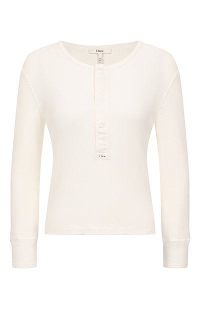 Женская хлопковый лонгслив-хенли CHLOÉ, арт. CH25UJH14180