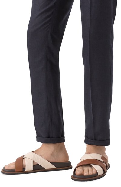 Комбинированные шлепанцы CANALI, арт. 481201/RA01118, фото 3