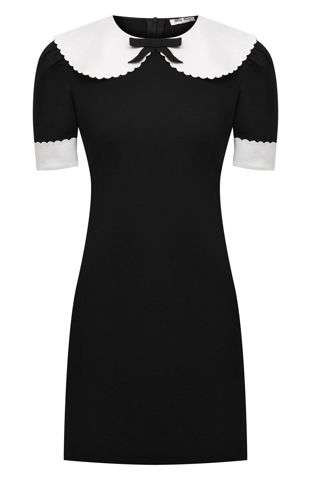 Платье из вискозы MIU MIU черного цвета по цене 99000 руб., арт. MJA816-1XE2-F0002, фото 1 Платье из вискозы MIU MIU, арт. MJA816-1XE2-F0002, фото 1
