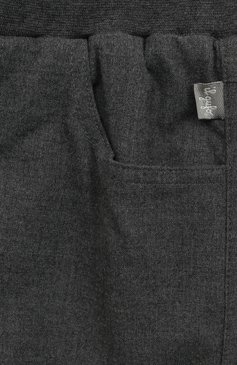 Детские брюки IL GUFO серого цвета, арт. A23PLR02W0003/2A-4A | Фото 3 (Случай: Повседневный; Материал внешний: Синтетический материал; Материал сплава: Проставлено; Нос: Не проставлено; Материал подклада: Хлопок)