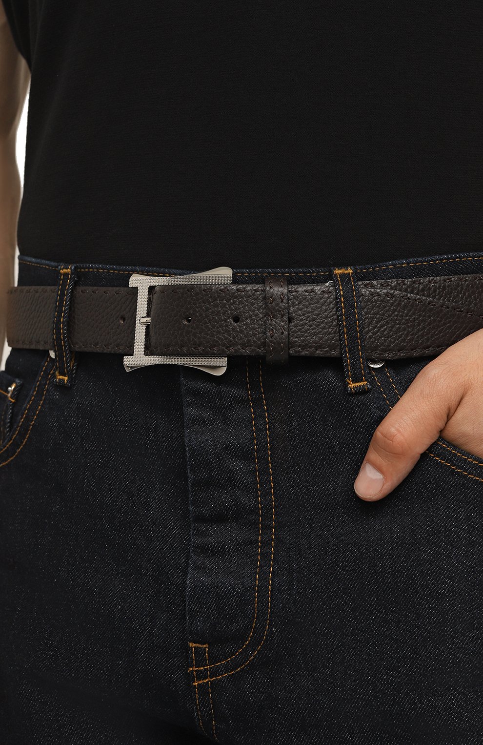 Кожаный ремень KITON, арт. USC6035N00126, фото 2