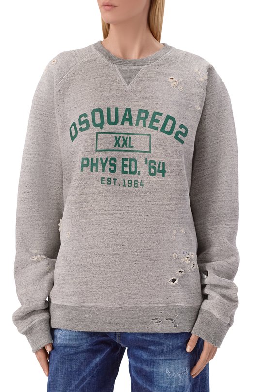 Хлопковый свитшот Dsquared2 S72GU0516/S25148 Серый  S72GU0516/S25148 Фото 3