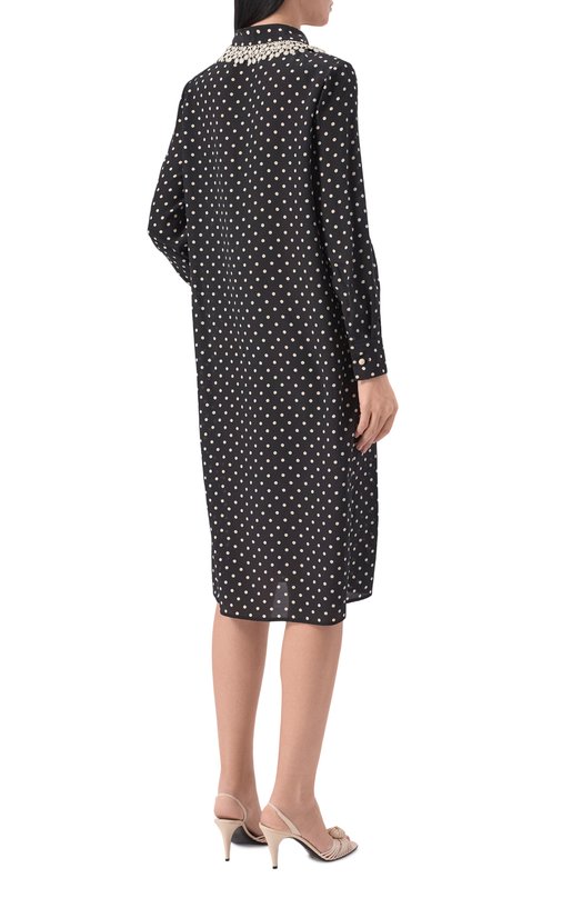 Шелковое платье Valentino 8B3VAHV7/9DW Чёрно-белый  8B3VAHV7/9DW Фото 3