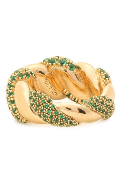 Кольцо BOTTEGA VENETA зеленого цвета по цене 112500 руб., арт. 665858/VX821, фото 3 Кольцо BOTTEGA VENETA, арт. 665858/VX821, фото 3