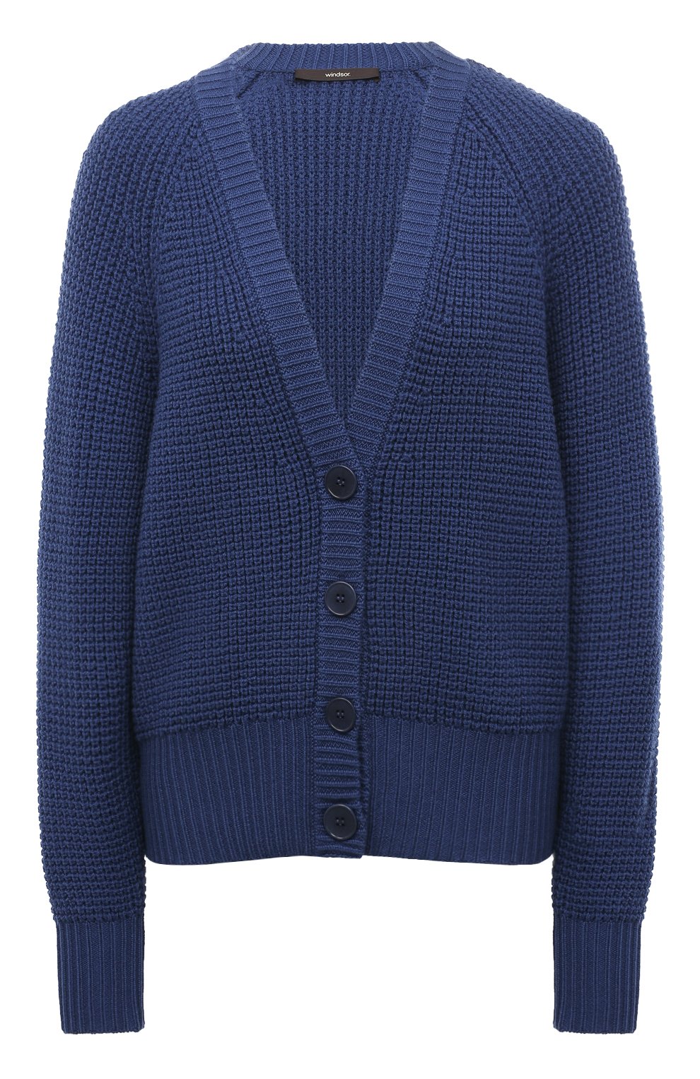 Шерстяной кардиган WINDSOR синего цвета по цене 49950 руб., арт. 52 DP204/10010515, фото 1 Шерстяной кардиган WINDSOR, арт. 52 DP204/10010515, фото 1