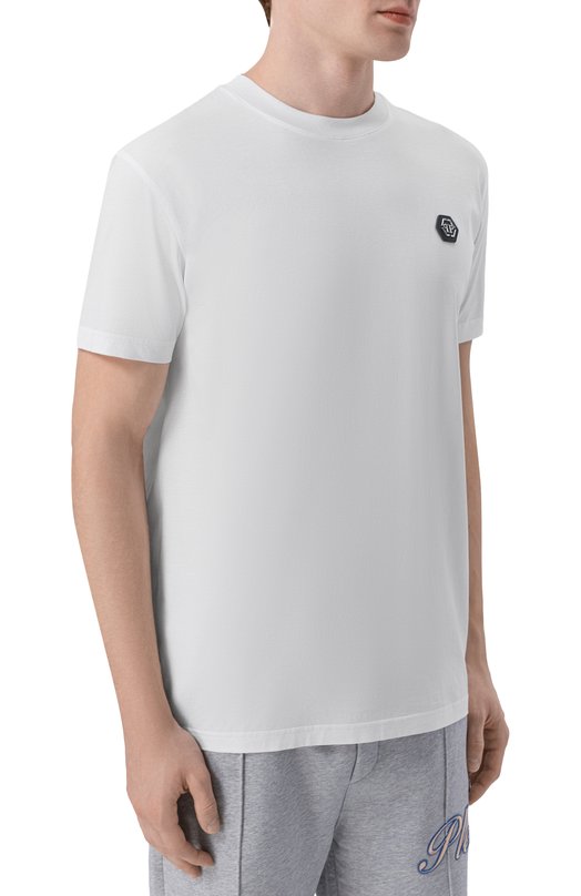 Хлопковая футболка Philipp Plein SAFC MTK8843 PJY002N Белый  SAFC MTK8843 PJY002N Фото 3