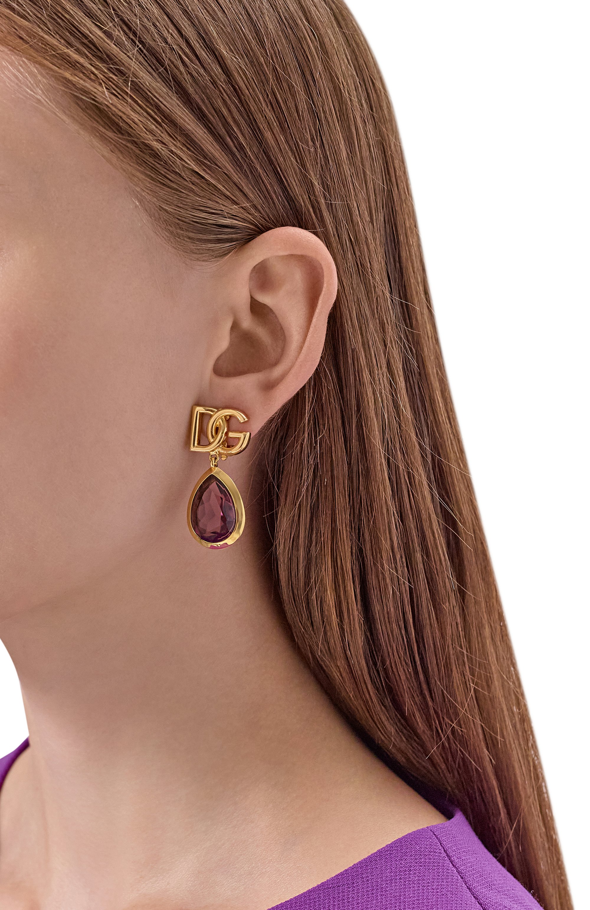 Клипсы DOLCE & GABBANA светло-фиолетового цвета по цене 85250 руб., арт. WER6M4/W1111, фото 2 Клипсы DOLCE & GABBANA, арт. WER6M4/W1111, фото 2