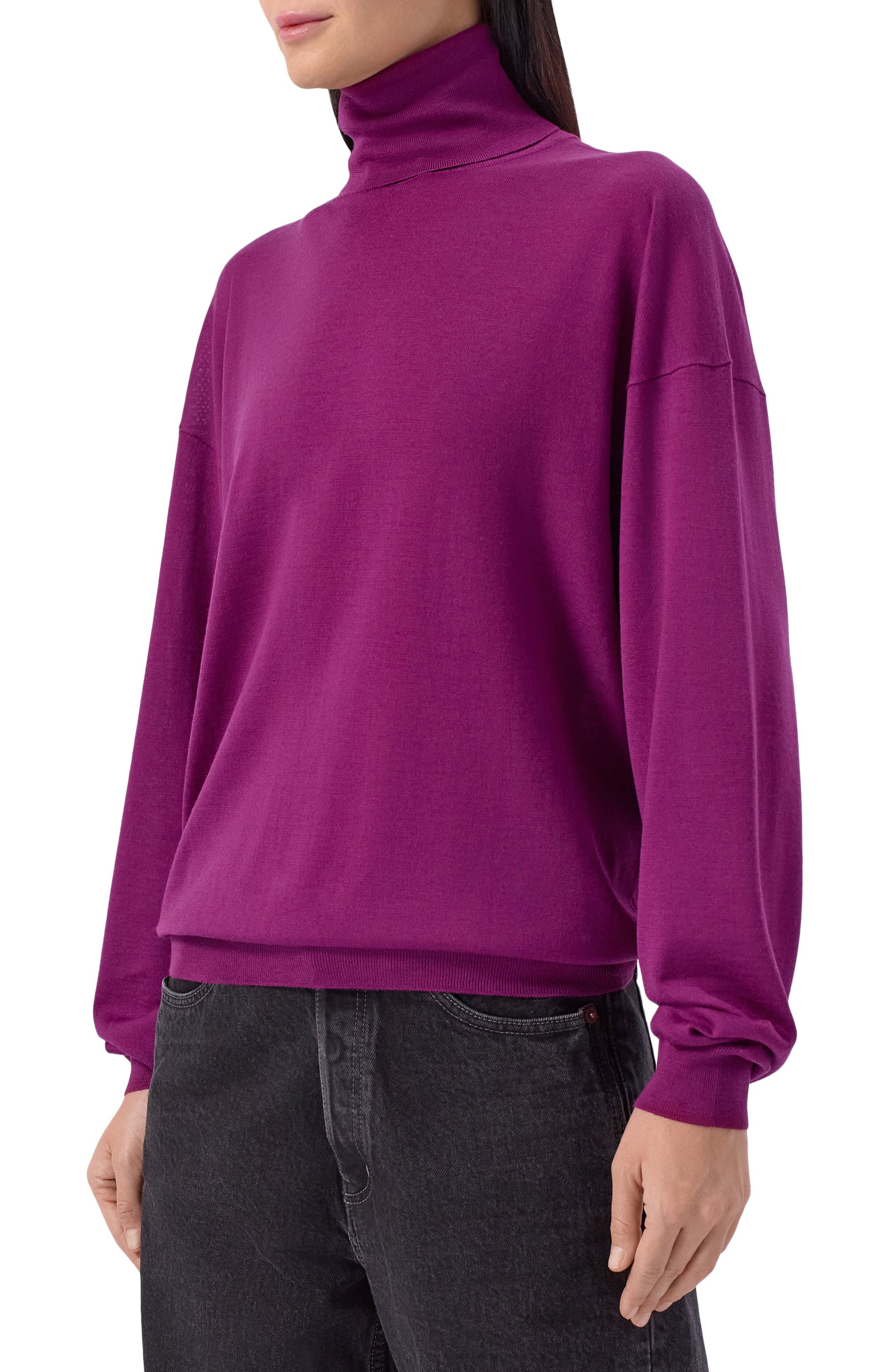 Шерстяная водолазка SAINT LAURENT фиолетового цвета по цене 208000 руб., арт. 850331/Y76GM, фото 3 Шерстяная водолазка SAINT LAURENT, арт. 850331/Y76GM, фото 3