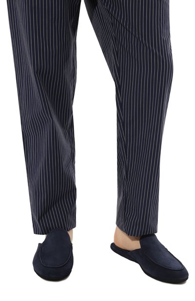 Замшевые домашние туфли FARFALLA синего цвета по цене 37250 руб., арт. C19I, фото 3 Замшевые домашние туфли FARFALLA, арт. C19I, фото 3