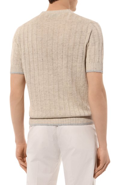 Джемпер изо льна и хлопка BRUNELLO CUCINELLI бежевого цвета по цене 116000 руб., арт. M2L70B2273, фото 4 Джемпер изо льна и хлопка BRUNELLO CUCINELLI, арт. M2L70B2273, фото 4