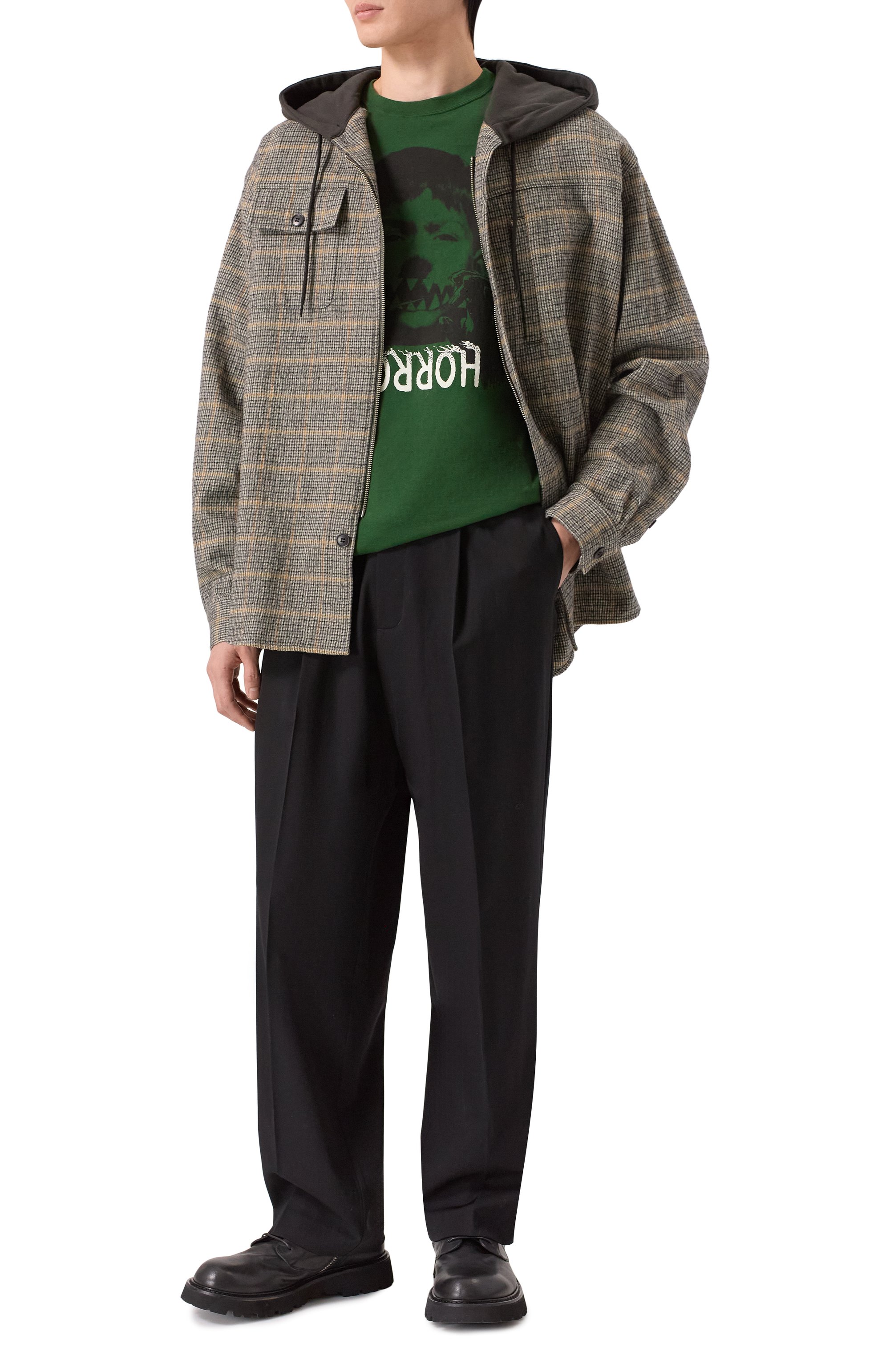 Рубашка из хлопка и шерсти UNDERCOVER, арт. UP2E4407-1, фото 2