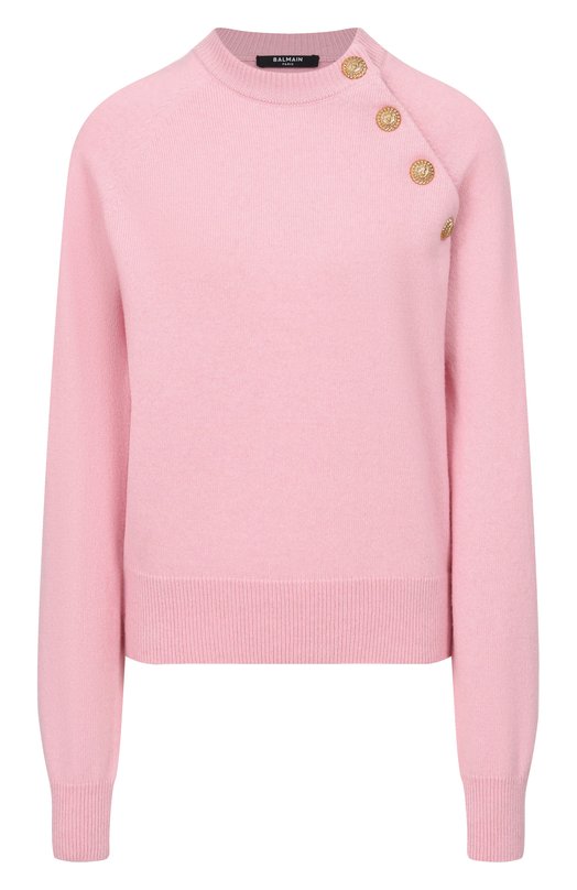 Пуловер из кашемира и шерсти Balmain GF1KA130/KI87 Розовый GF1KA130/KI87