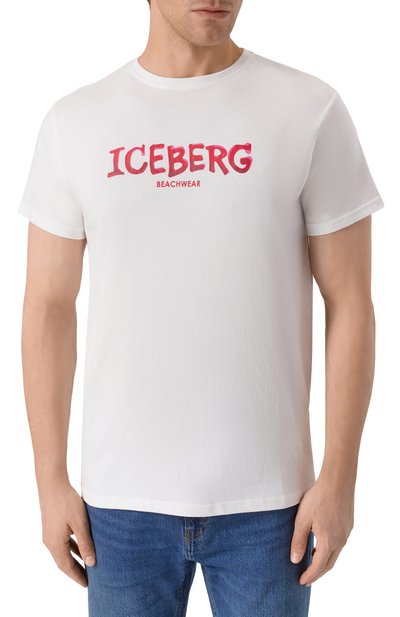 Хлопковая футболка ICEBERG белого цвета по цене 6275 руб., арт. ICE25MTS01, фото 3 Хлопковая футболка ICEBERG, арт. ICE25MTS01, фото 3