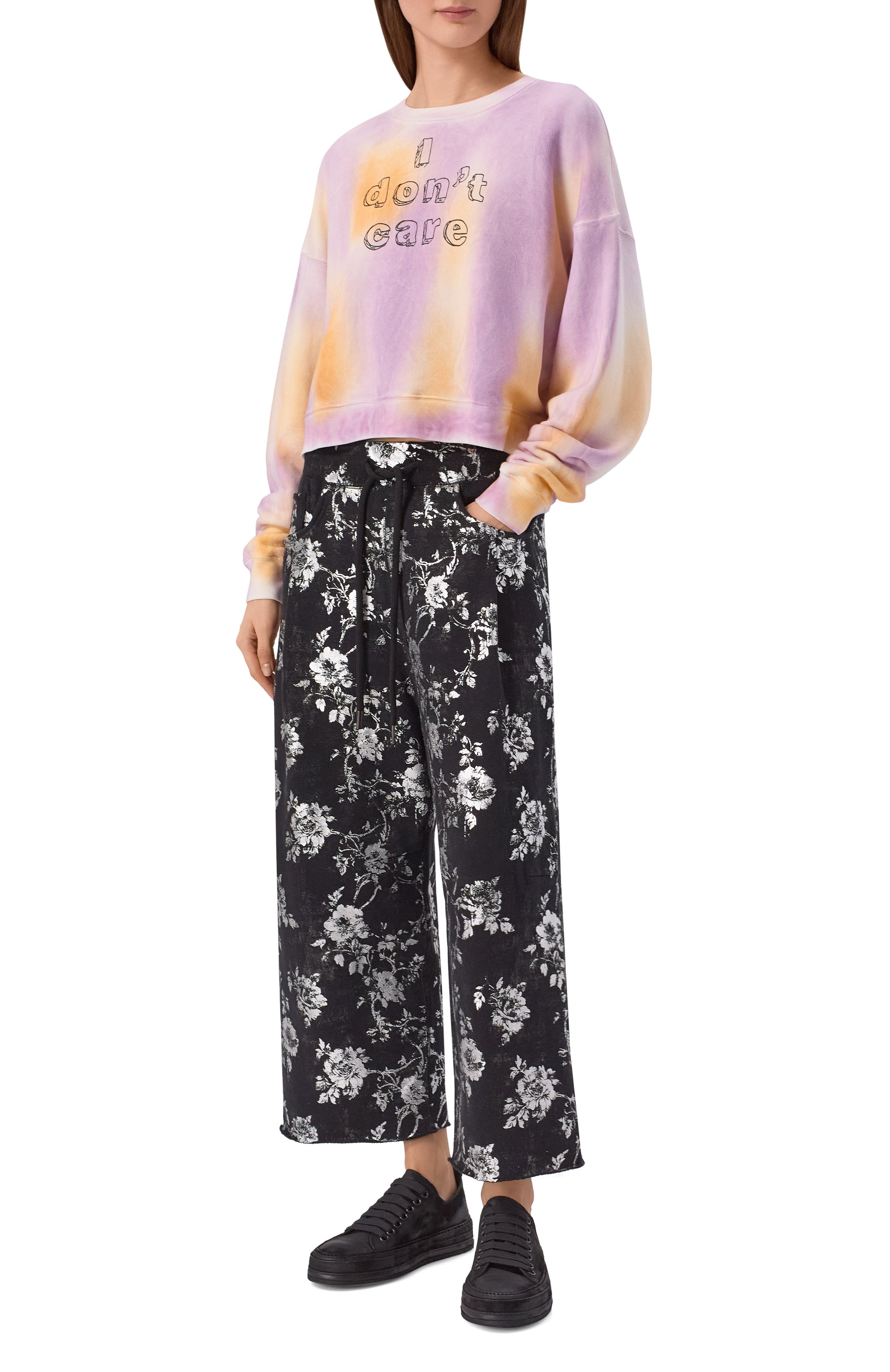 Свитшот из хлопка и лиоцелла R13 разноцветного цвета по цене 51150 руб., арт. R13WK094-K137B, фото 2 Свитшот из хлопка и лиоцелла R13, арт. R13WK094-K137B, фото 2